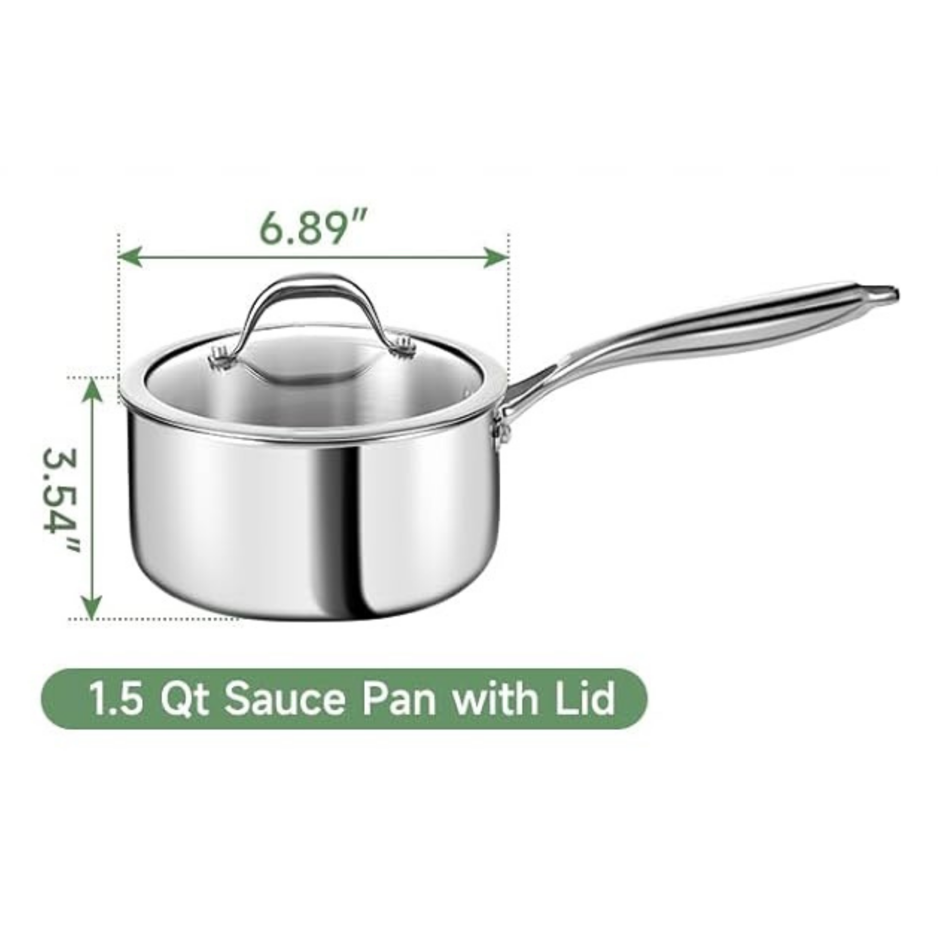 Stainless Steel 1.5-Quart Saucepan with Lid