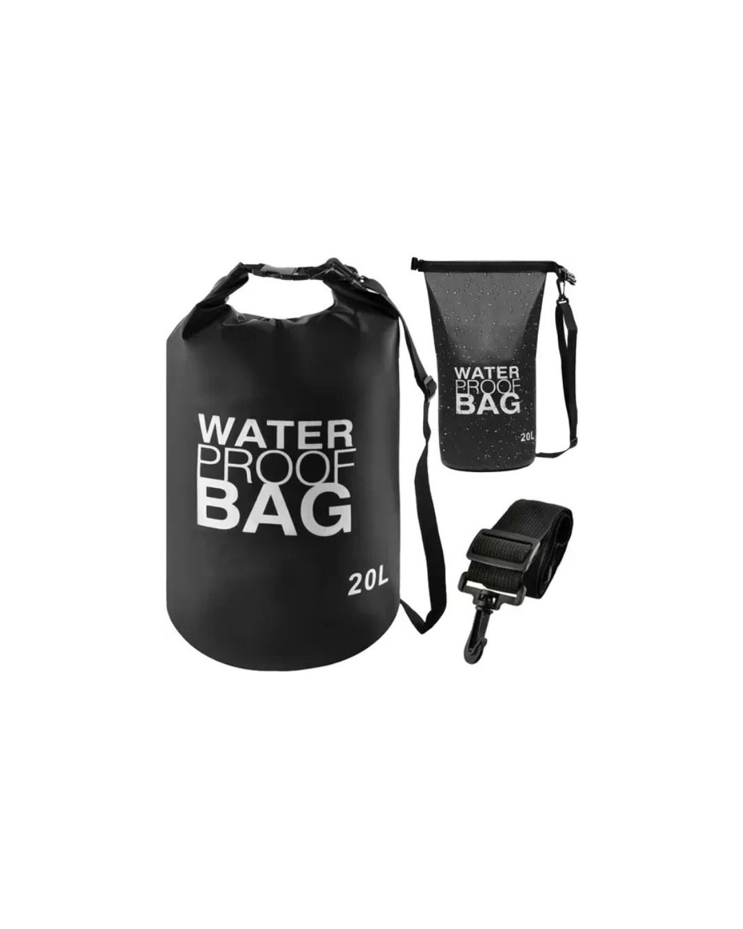 Waterproof Nylon Bag: 20L Black