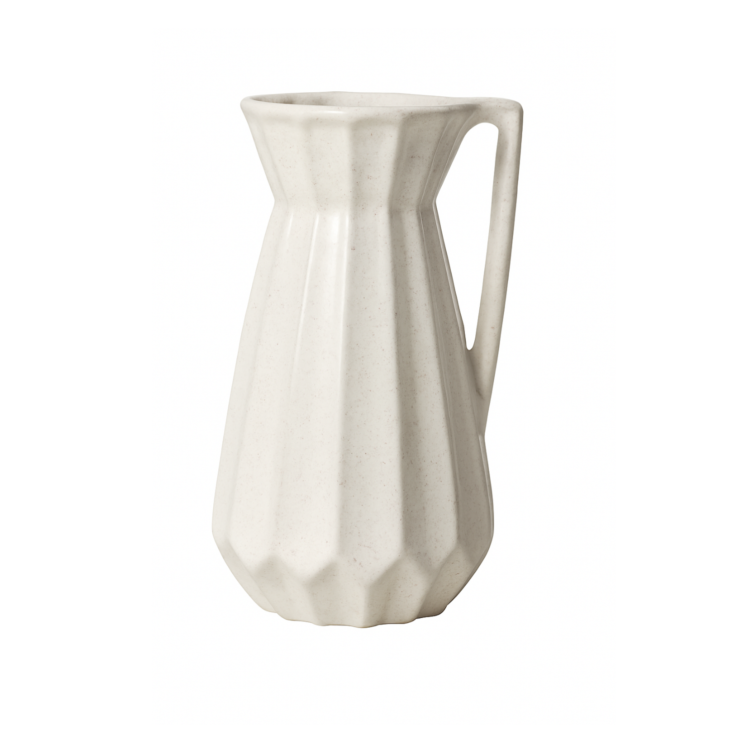 Cream Ceramic Vase - Ribbed Medium