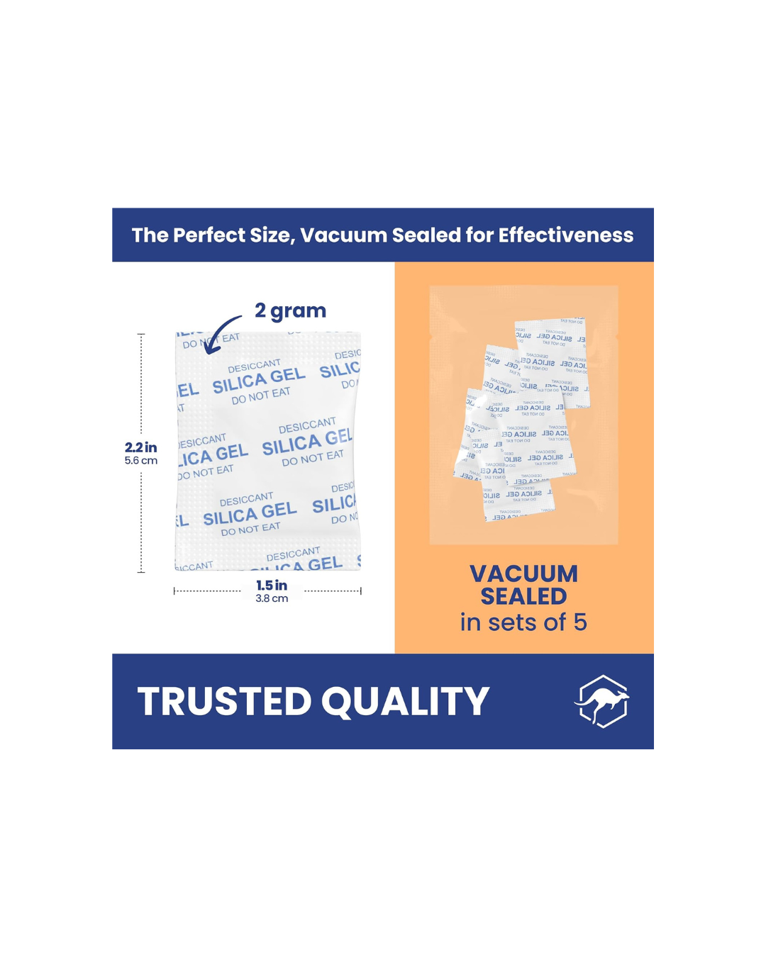 Wallaby 2-Gram Silica Gel Desiccant Packs