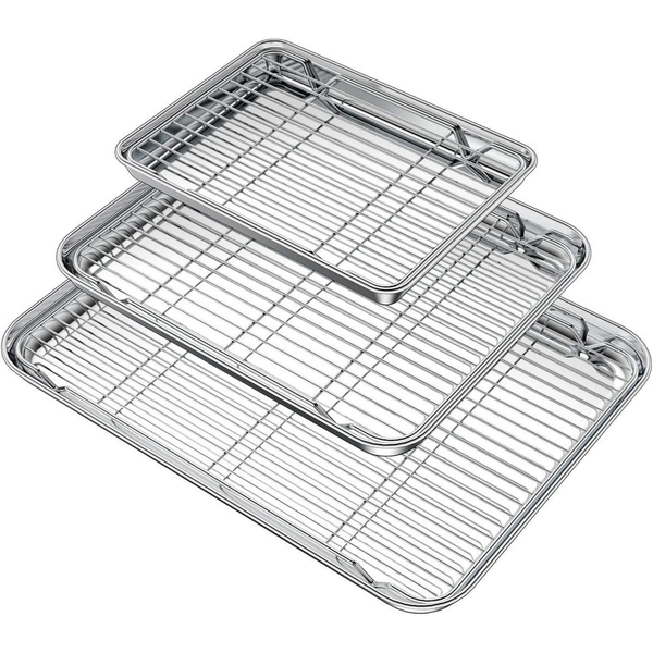 Wildone Stainless Steel Baking Sheet & Cooling Rack Set