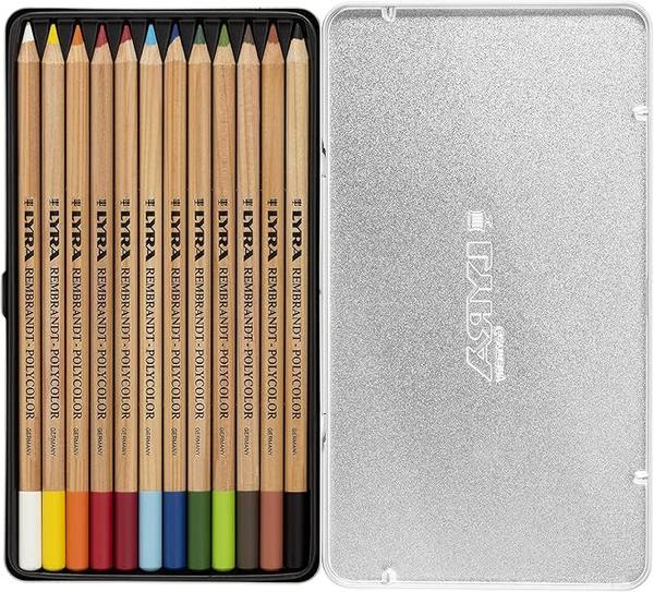 LYRA Rembrandt Polycolor Art Pencils, Set of 12 Pencils, Assorted Colors
