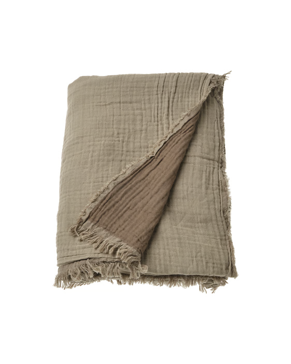 VALLKRASSING Throw, light gray-brown