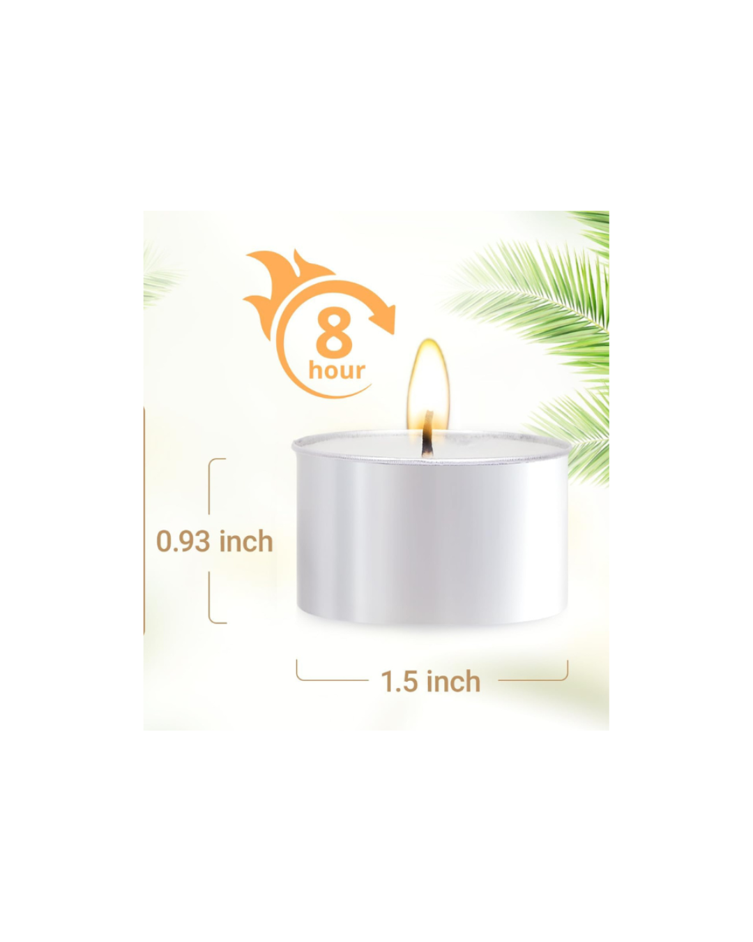 Palm Wax Tealight Candles – Unscented, 8-Hour Burn Time