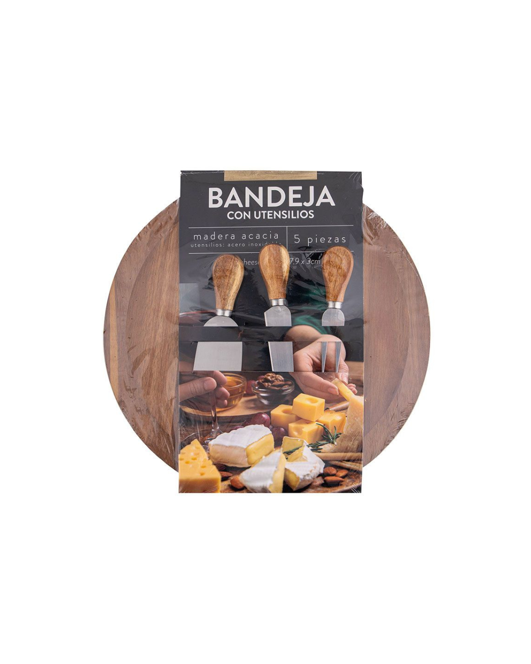 Acadia Wood Cheese Board with Utensils