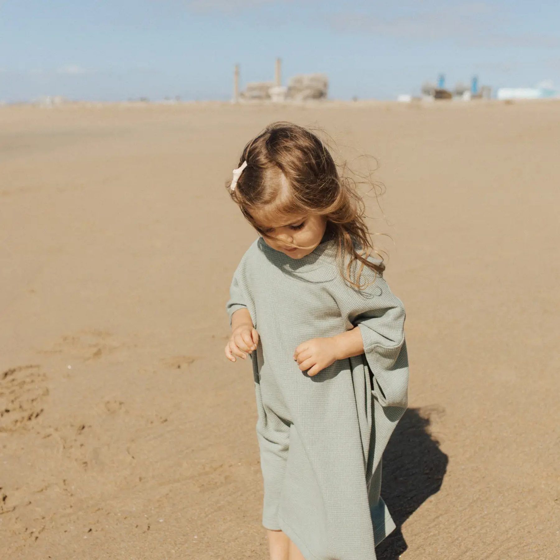 Waffle Beach Poncho Sage Green Small