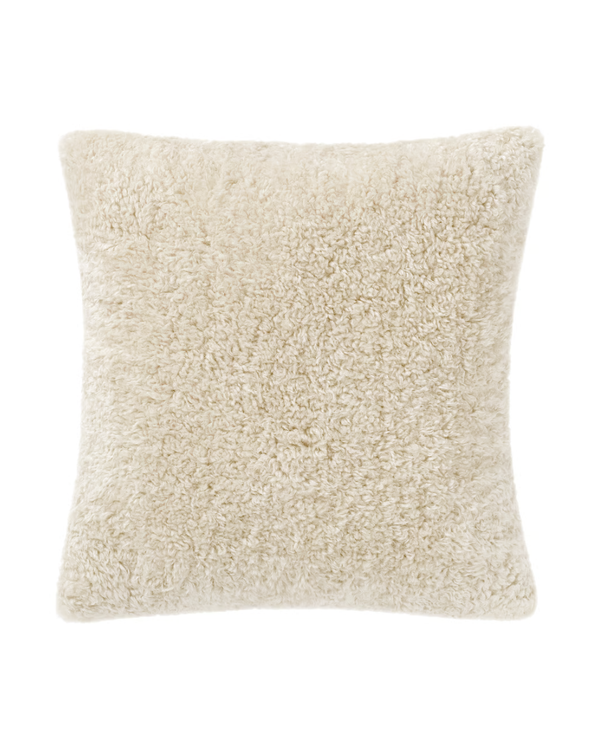 ASJORDFLY Cushion Cover – Off-White Teddy Fur 20″ × 20″