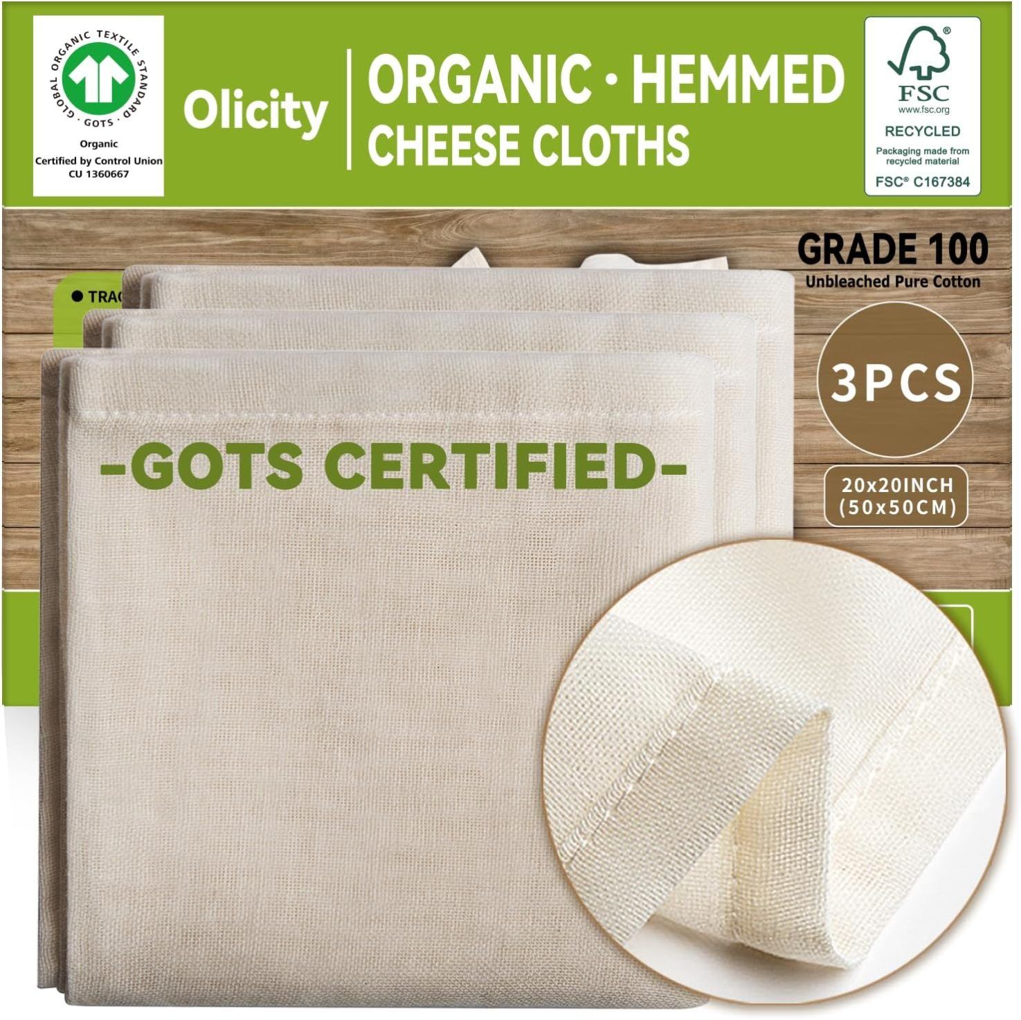 Organic Cheese Cloths - 3 pack