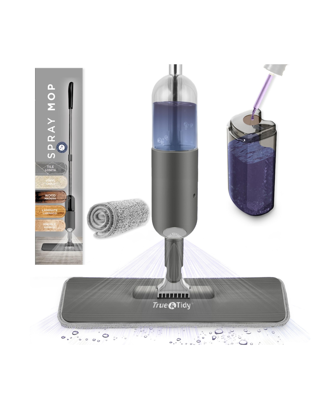 True And Tidy Spray Mop With Refillable Bottle