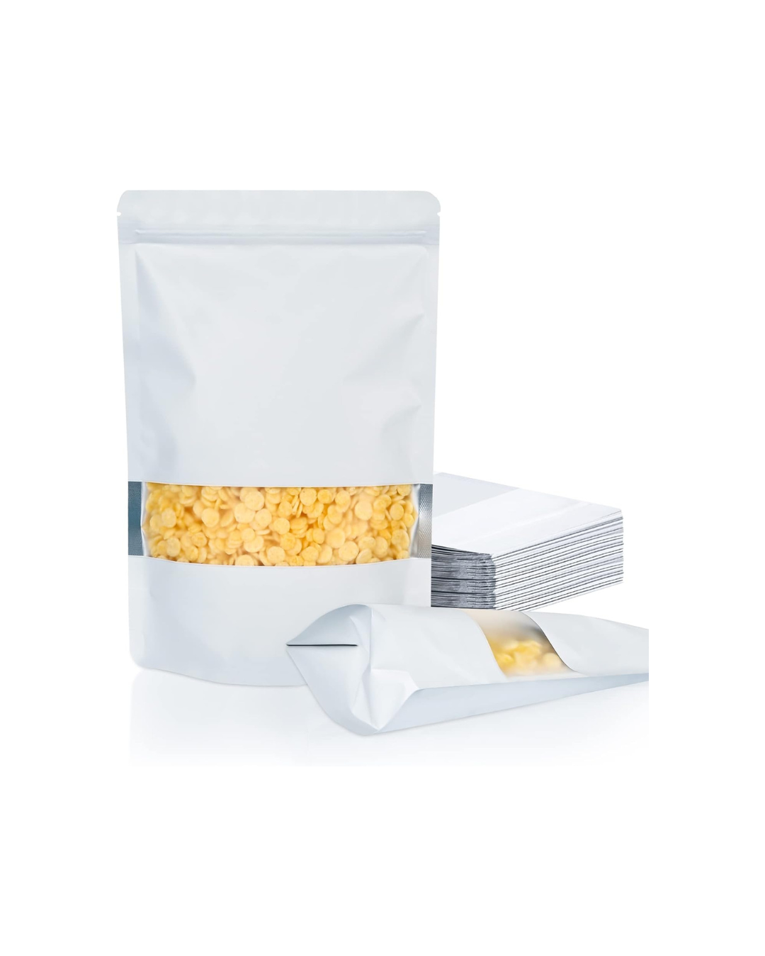 Mylar Resealable White Food Bags 4" x 6" - 2 Bags