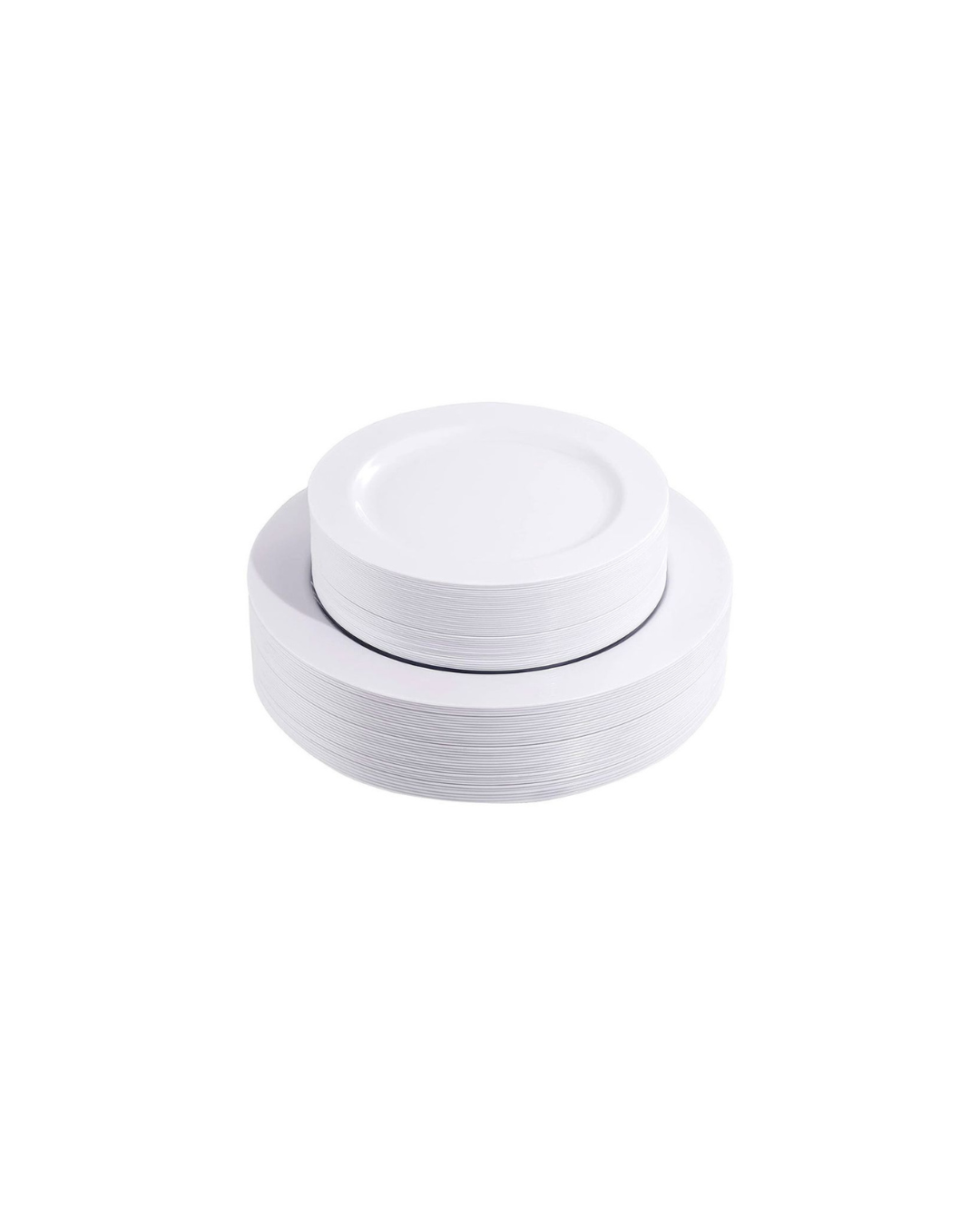 Plastic Whites Plates 10 inches, 7 inches