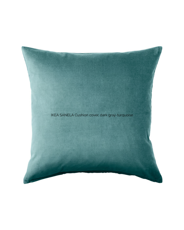 SANELA Cushion Cover Dark Grey-Turquoise