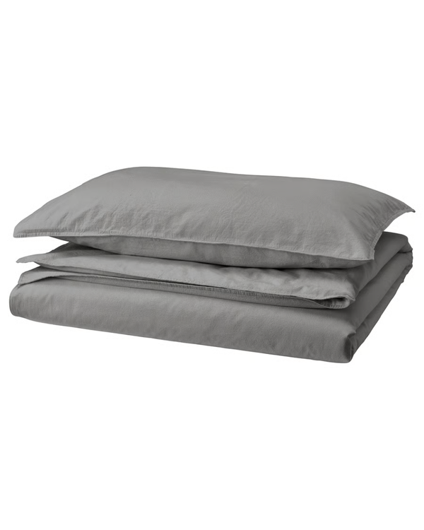 ANGSLILJA Duvet Cover and Pillowcases Grey, Twin