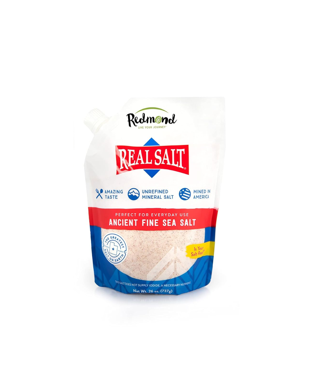Redmond Real Salt - Ancient Fine Sea Salt, Unrefined Mineral Salt