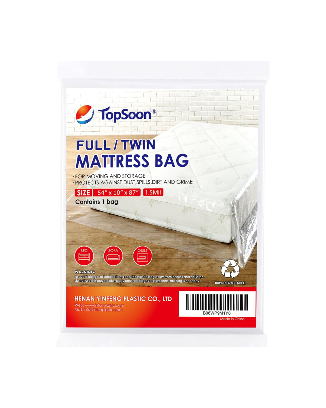 Heavy Duty Storage Bag Mattress Disposal Bag: Twin/Full