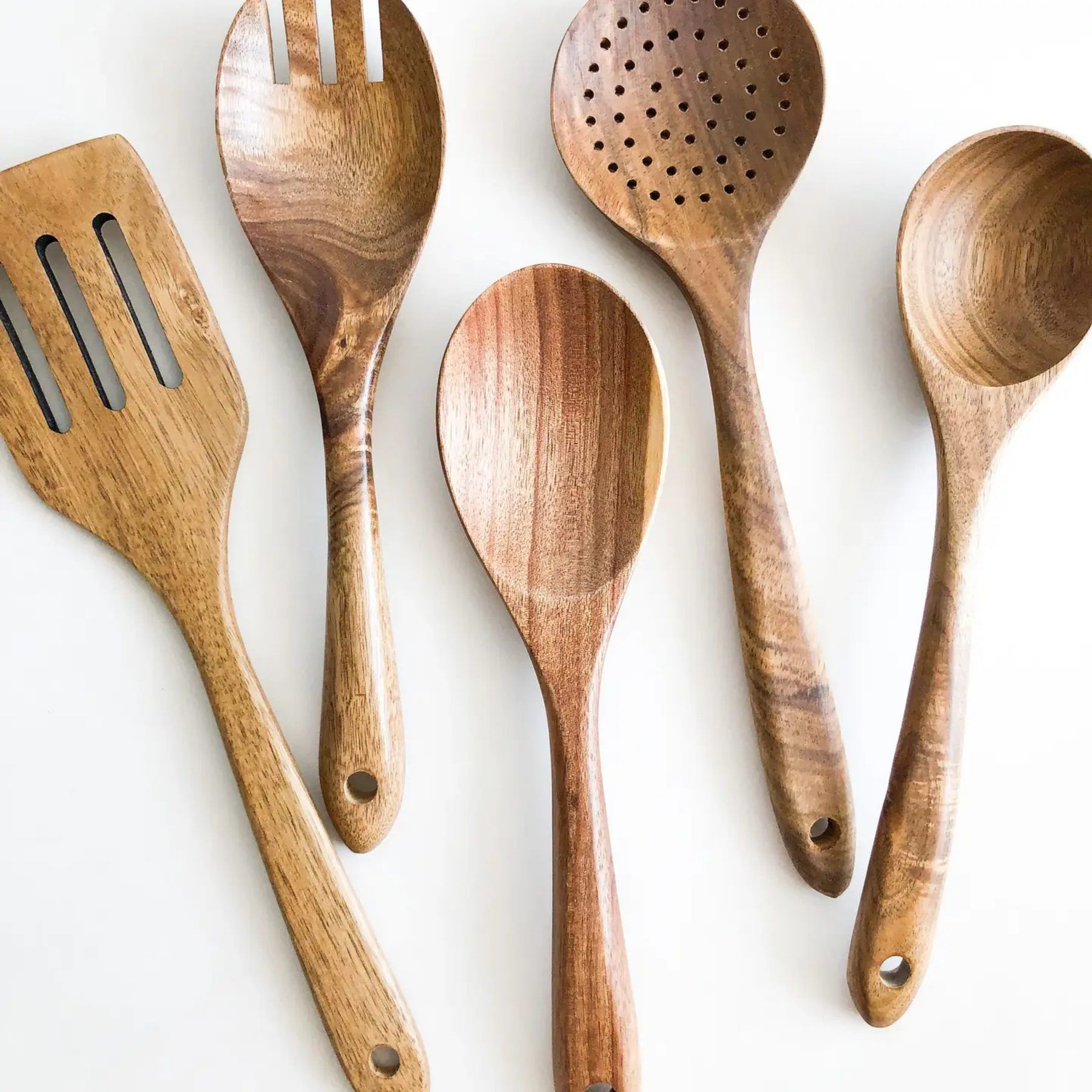 Natural Acacia Wood Kitchen Utensils